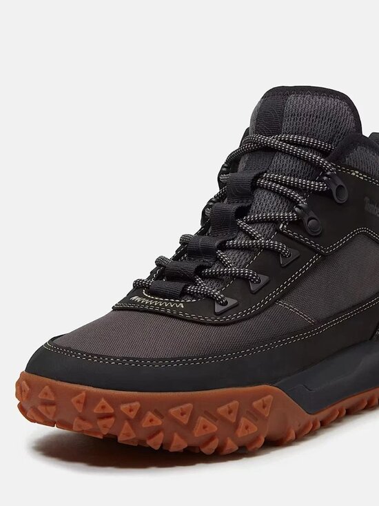 Timberland Mens Mid Sneaker Boot Black/Dark Grey Mesh main image 6